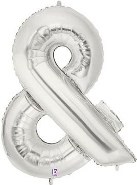 Megaloon 40inch & Ampersand Silver - Foil Balloons