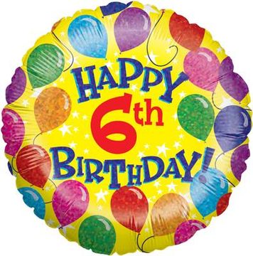 Betallic 18inch Rainbow Birthday 6th (Special Net Price) - Clearance