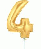 Megaloon Jrs 14inch Number 4 Gold packaged - Foil Balloons