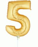 Megaloon Jrs 14inch Number 5 Gold packaged - Foil Balloons