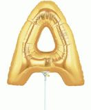 Megaloon Jrs 14inch Letter A Gold packaged - Foil Balloons