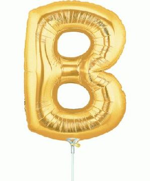 Megaloon Jrs 14inch Letter B Gold packaged - Foil Balloons