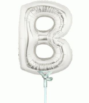 Megaloon Jrs 14inch Letter B Silver packaged - Foil Balloons