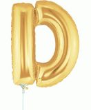 Megaloon Jrs 14inch Letter D Gold packaged - Foil Balloons