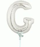 Megaloon Jrs 14inch Letter G Silver packaged - Foil Balloons