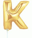 Megaloon Jrs 14inch Letter K Gold packaged - Foil Balloons