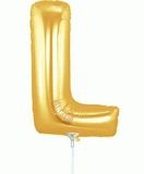 Megaloon Jrs 14inch Letter L Gold packaged - Foil Balloons