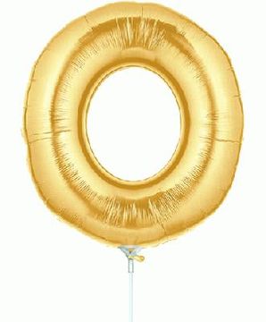 Megaloon Jrs 14inch Letter O Gold packaged - Foil Balloons