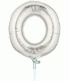 Megaloon Jrs 14inch Letter O Silver packaged - Foil Balloons