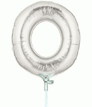 Megaloon Jrs 14inch Letter O Silver packaged - Foil Balloons