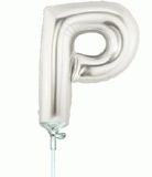 Megaloon Jrs 14inch Letter P Silver packaged - Foil Balloons