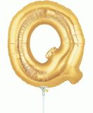 Megaloon Jrs 14inch Letter Q Gold packaged - Foil Balloons