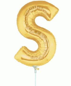 Megaloon Jrs 14inch Letter S Gold packaged - Foil Balloons