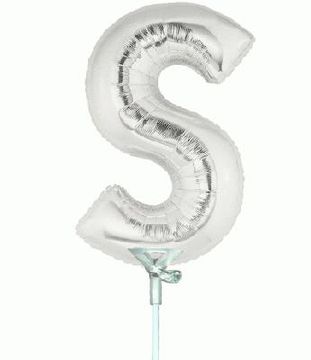 Megaloon Jrs 14inch Letter S Silver packaged - Foil Balloons