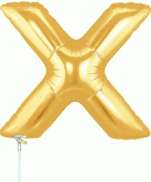 Megaloon Jrs 14inch Letter X Gold packaged - Foil Balloons