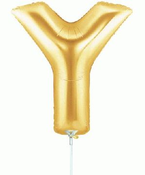 Megaloon Jrs 14inch Letter Y Gold packaged - Foil Balloons