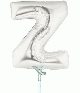 Megaloon Jrs 14inch Letter Z Silver packaged - Foil Balloons
