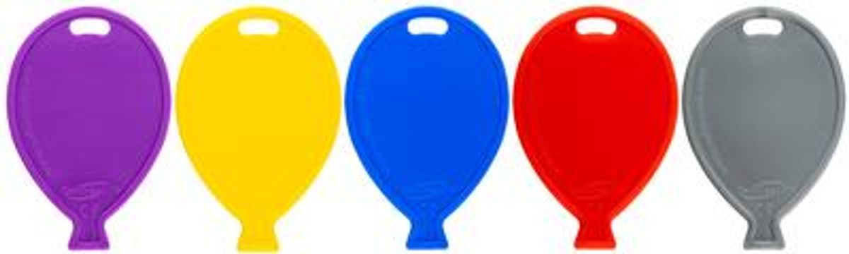 Balloon Shape Weights Primary Mix x100pcs - Balloon Accessories