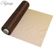 Eleganza Soft Sheer Organza 29cm x 25m Chocolate - Organza / Fabric