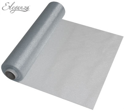 Eleganza Soft Sheer Organza 29cm x 25m Silver - Organza / Fabric