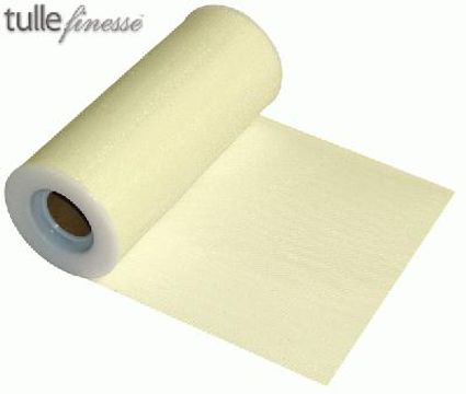 Tulle Finesse 6inch x 25y Cream - Organza / Fabric