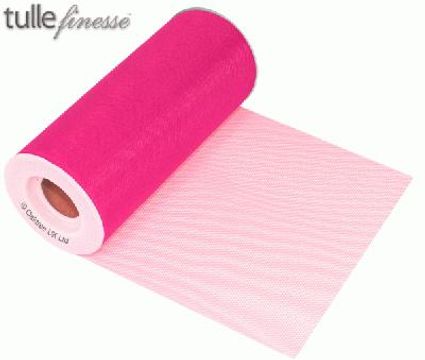 Tulle Finesse 6inch x 25y Hot Pink - Organza / Fabric