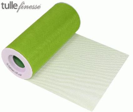 Tulle Finesse 6inch x 25y Lime Green - Organza / Fabric