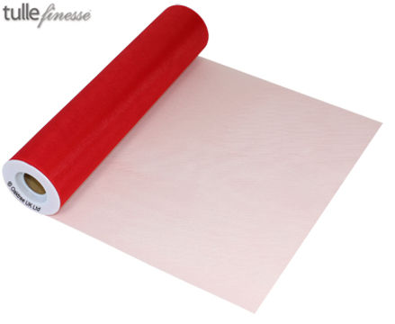 Tulle Finesse 12inch x 25y Red - Organza / Fabric