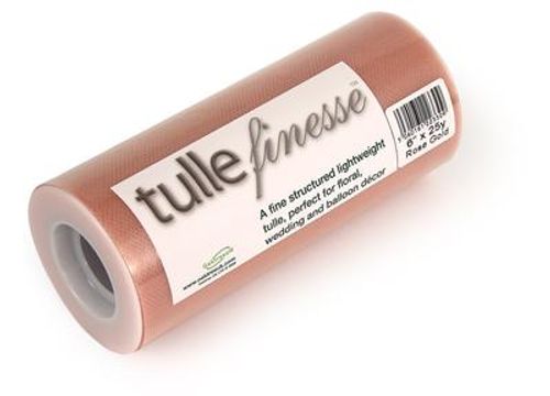 Tulle Finesse 6inch x 25y Rose Gold No.87 - Organza / Fabric