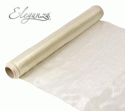 Woven Edge Organza 40cm x 9m Ivory - Organza / Fabric