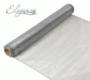 Woven Edge Organza 40cm x 9m Silver - Organza / Fabric