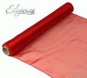 Woven Edge Organza 40cm x 9m Red - Organza / Fabric