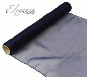 Woven Edge Organza 40cm x 9m Navy Blue - Organza / Fabric