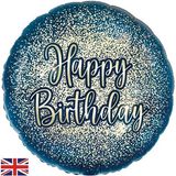 Oaktree 18inch Metallic Glitter Birthday Navy Gold - Foil Balloons