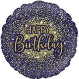 Oaktree 18inch Glamorous Glitter Birthday Blue Holographic - Foil Balloons