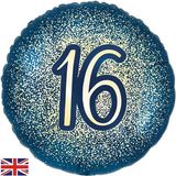 Oaktree 18inch 16th Metallic Glitter Birthday Navy Gold - Foil Balloons