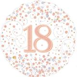 Oaktree 18inch 18th Sparkling Fizz Birthday White & Rose Gold Holographic - Foil Balloons