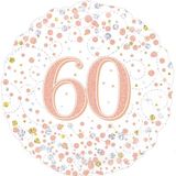 Oaktree 18inch 60th Sparkling Fizz Birthday White & Rose Gold Holographic - Foil Balloons