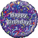 Oaktree 18inch Happy Birthday Streamers Holographic - Foil Balloons