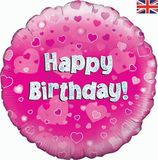 Oaktree 18inch Happy Birthday Pink Holographic - Foil Balloons