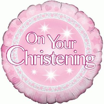 Oaktree 18inch On your Christening Girl Holographic - Foil Balloons