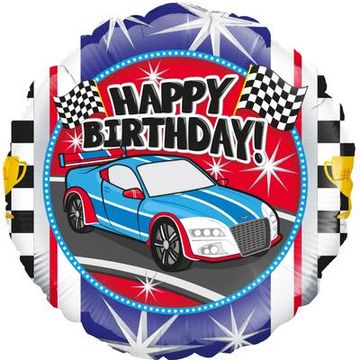 Oaktree 18inch Sports Car Birthday Metallic - Foil Balloons