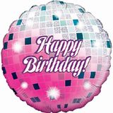 Oaktree 18inch Glitterball Birthday Holographic - Foil Balloons