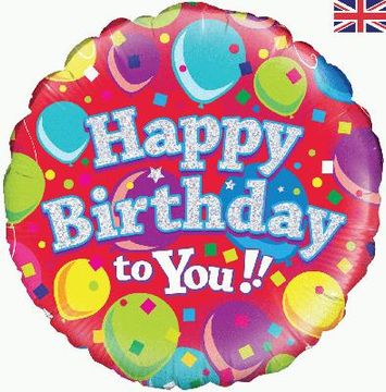 Oaktree 18inch Happy Birthday To You Balloons Holographic - Foil Balloons