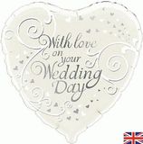 Oaktree 18inch With Love On Your Wedding Day - Foil Balloons
