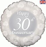 Oaktree 18inch Happy 30th Anniversary - Foil Balloons