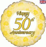 Oaktree 18inch Happy 50th Anniversary - Foil Balloons