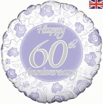 Oaktree 18inch Happy 60th Anniversary - Foil Balloons