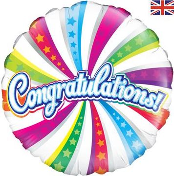 Oaktree 18inch Congratulations Swirl - Foil Balloons