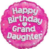 Oaktree 18inch Happy Birthday Granddaughter Holographic - Foil Balloons